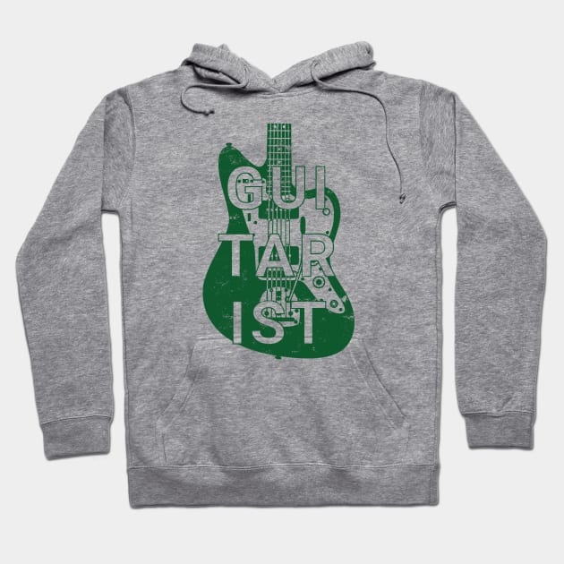 Guitarist Electric Guitar Body Dark Green Color Hoodie by nightsworthy